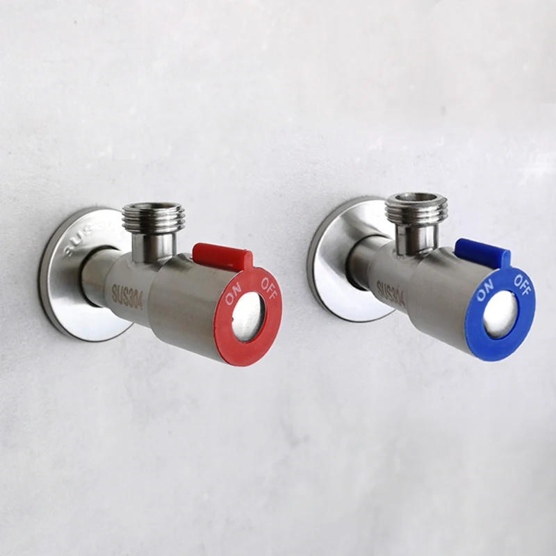 

Wall Mounted Angel Valve Small Tap Stainless Steel Blue and Red Valve for Basin Mixer Hose Connector Bib Cock