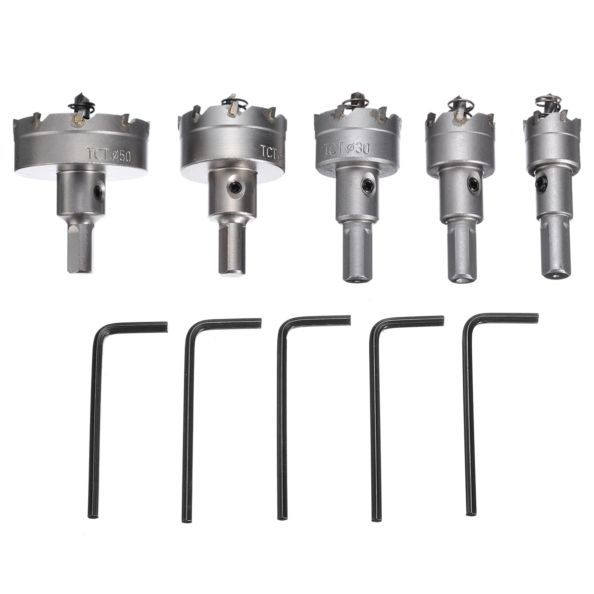 Набор корончатых сверл комплект из 5 твердосплавных наконечников быстрорежущей