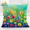 BlessLiving Floral Cushion Cover Colorful Flower Pillow Case Watercolor Decorative Throw Pillow Cover Spring Home Decor 45x45 1