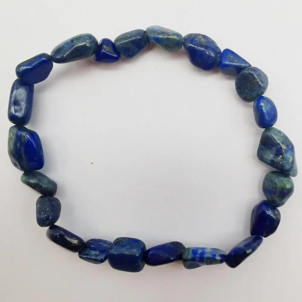 

Natural 5-7MM Stone Lapis Freeform Lrregular Gravel Shape Bracelet Stretch 7.5 Inch Jewelry G316