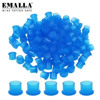1000pcs professional tattoo ink cups blue plastic disposable tattoo pigment ink cups caps with base tattoo ink tattoo supplies