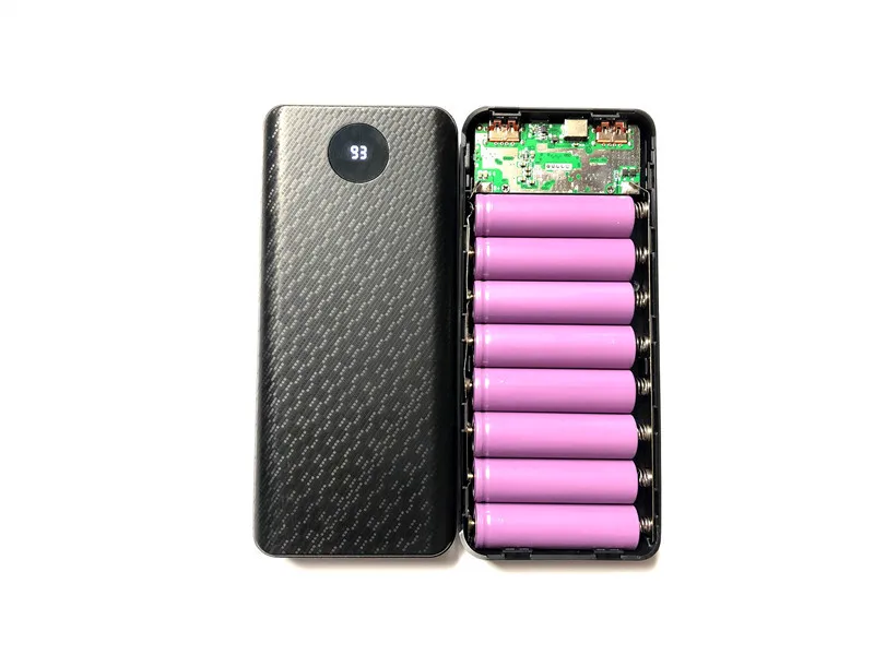 QC3.0 Быстрая зарядка 8 шт 18650 батарея DIY Мини дисплей экран USB внешний аккумулятор