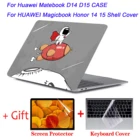 Чехол для ноутбука Huawei Matebook D14 D 15 2021, чехол с принтом, сумка для ноутбука HUAWEI Honor Magicbook 14 15