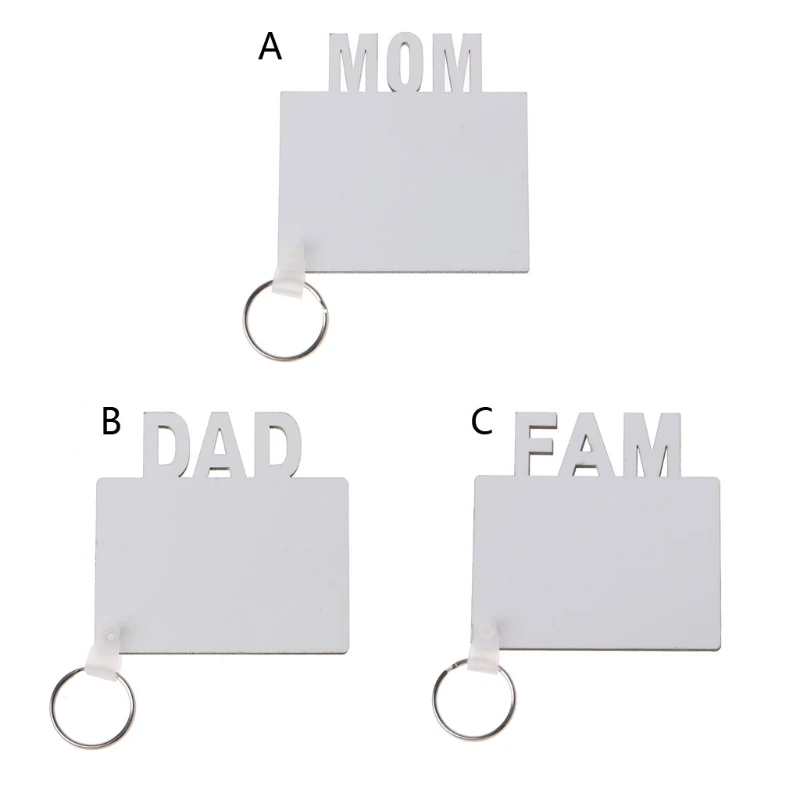 

Брелки для ключей с надписью «Mom Dad Family» из МДФ, 5 шт.
