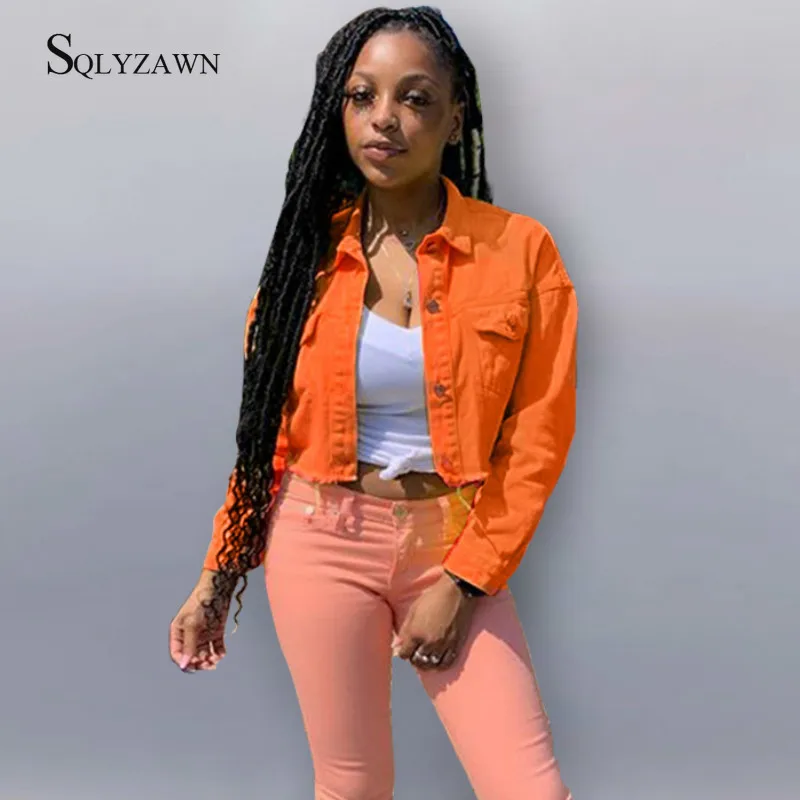 Женская уличная джинсовая укороченная куртка осенняя Готическая рваная