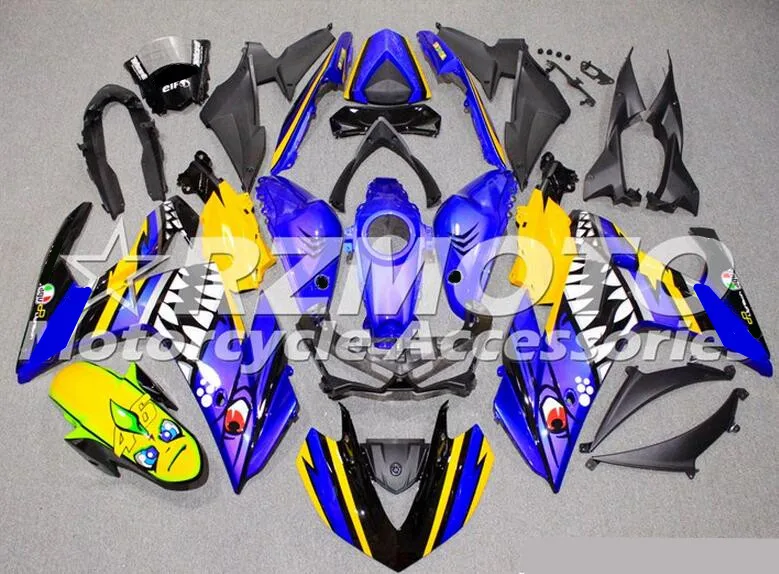 

4Gifts 2014 2015 2016 YZF R3 R25 ABS Injection Fairing Kit For Yamaha YZFR3 YZFR25 Complete Fairings Kit Cowling Cool Shark