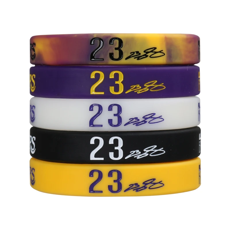 

5 Pieces Basketball Silicone Bracelets Sport Wristbands Basketall Players Glow Bangles for Men Gift