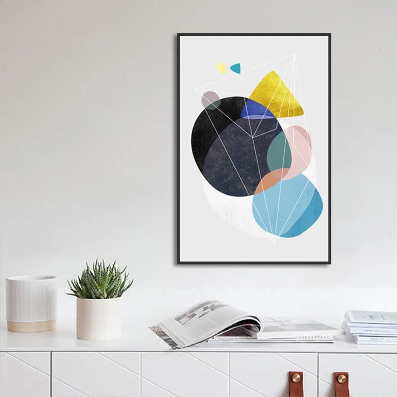 Настенная картина в скандинавском стиле настенная Модульная с цветными кругами
