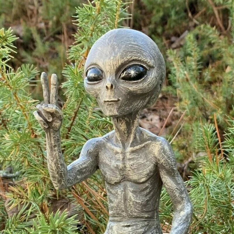 

Outer Space Alien Statue Martians Garden Figurine Set Garden Decoration Home Living Room Decoracion Drop Shipping