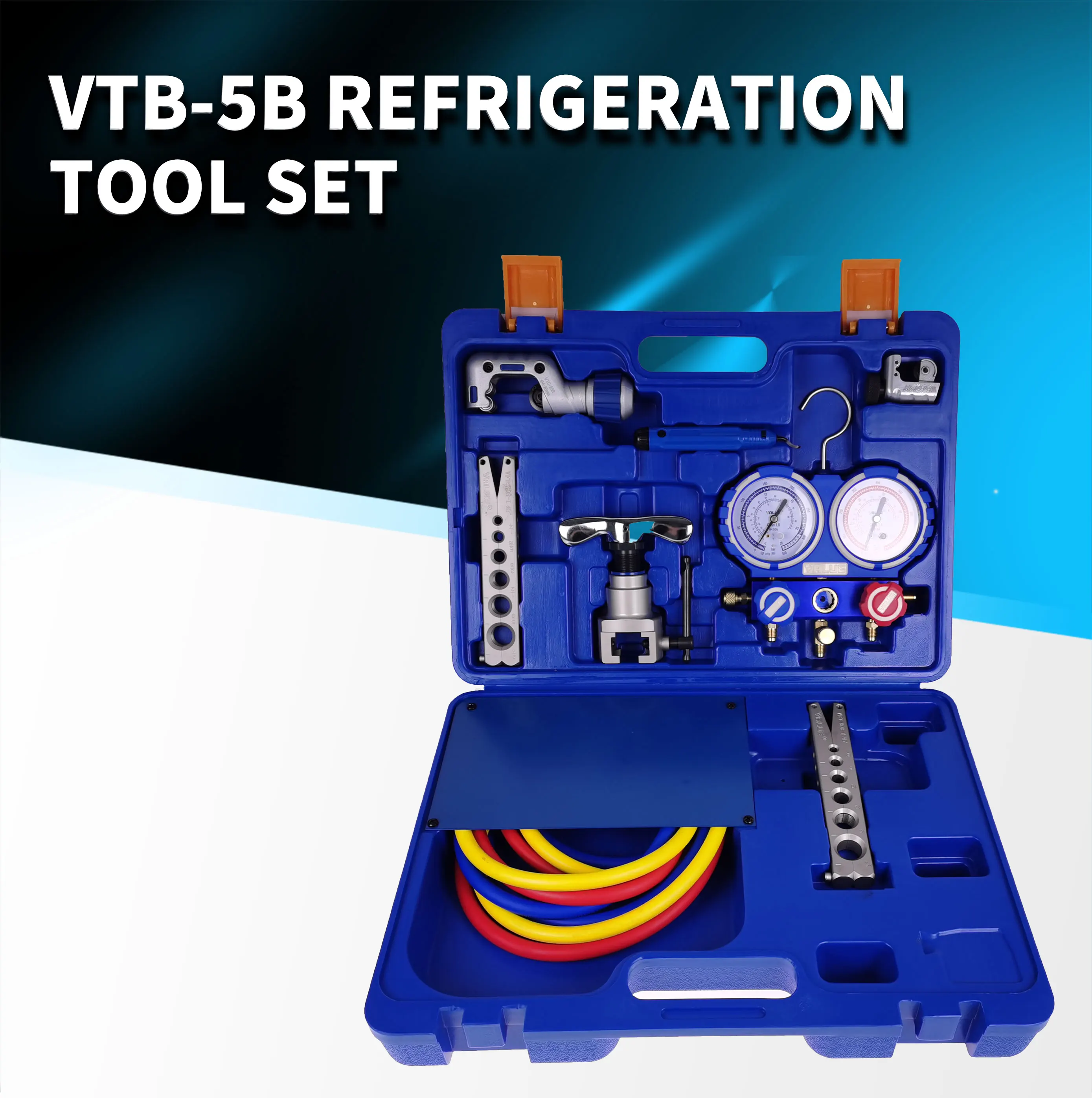 

Комплект встроенных инструментов для развальцовки холодильника, набор инструментов для охлаждения с манометром хладагента R410A