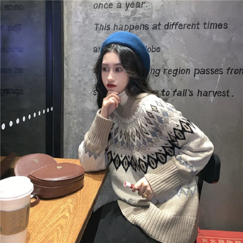 

Gray Big Size Knitting Sweater Long Sleeve Women Pullovers New Loose Fit Round Neck Fashion Autumn Winter 2020 A01