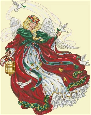 

25-Dim00260 - Advent Angel（14CT） Counted Cross Stitch 11CT 14CT 18CT DIY Cross Stitch Kits Embroidery Needlework Sets