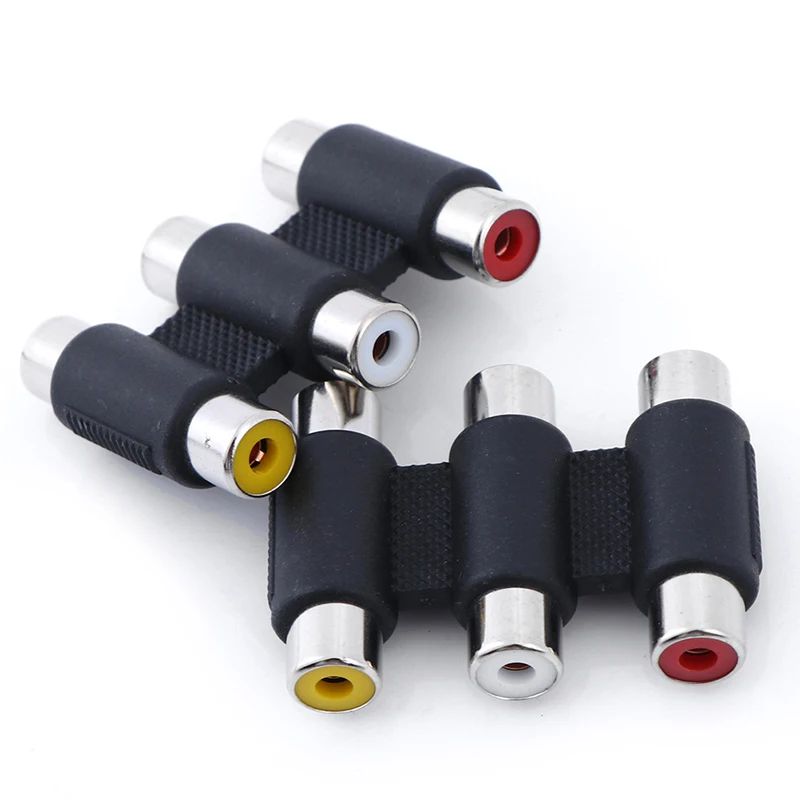 Multi-Functional Audio Video Connector 3 RCA AV Coupler Mini 3RCA Female To Adapter Socket Extension Converter | Строительство и