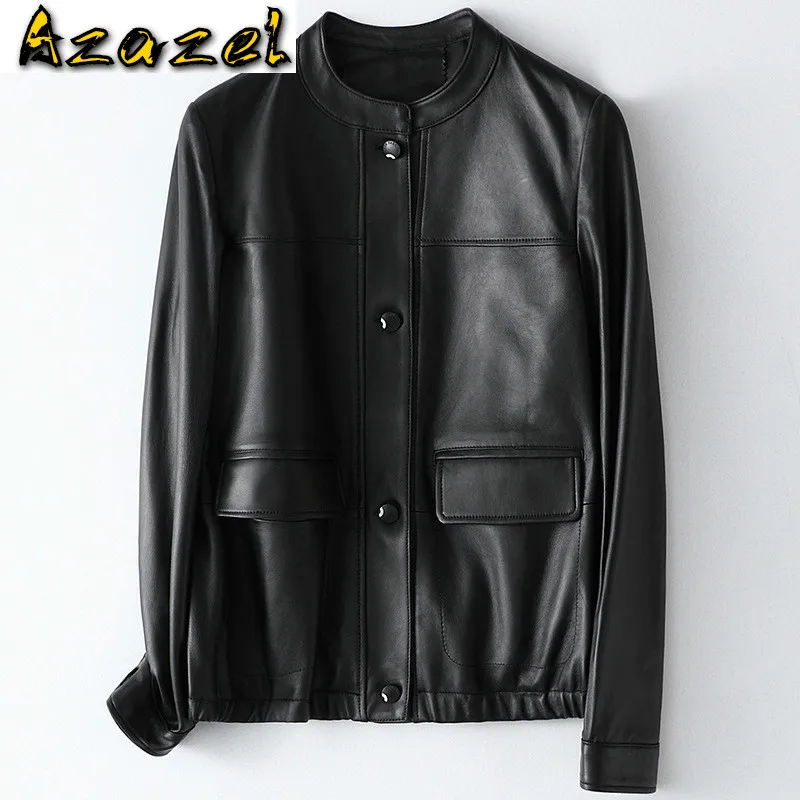 Genuine Leather 100% Sheepskin Coat Female Spring Autumn Real Leather Jacket Women Korean Clothes Bomber Jacket HQ20-ZGY205A KJ
