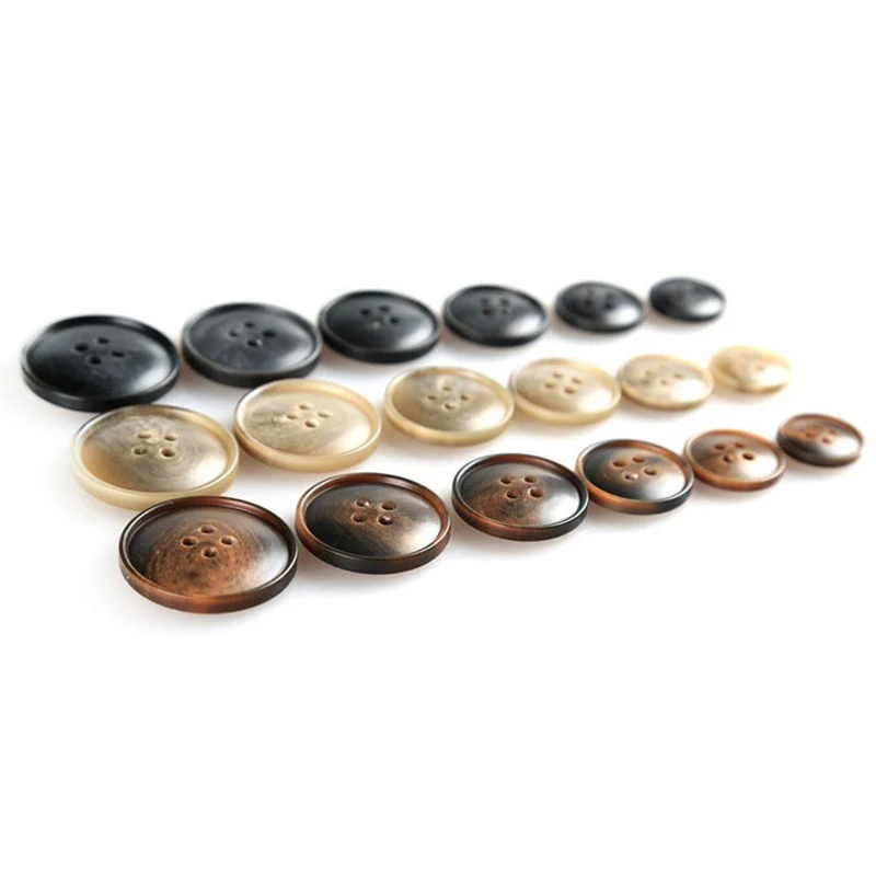 Высококачественные полимерные пуговицы с имитацией рога 15-28 мм цветами