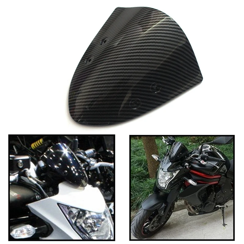 

Carbon Fiber Front Windshield WindScreen Wind Deflector for Kawasaki ER-6N ER6N 2012-2014