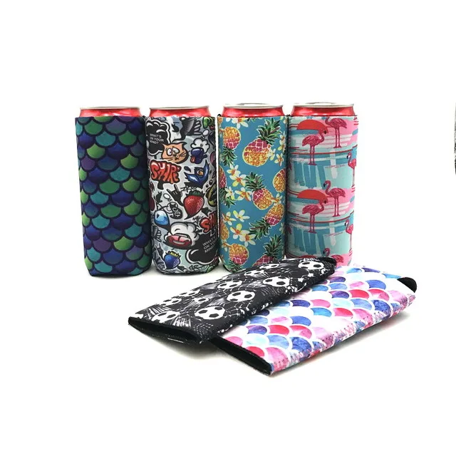 B Each styles 2 pcs 12 шт. милый тонкий охладитель неопреновый цветочный Koozie Для 12 унций Тощий напиток красный бык Michelob ультра пиво шипами Seltzer - Цвет: B Each styles 2 pcs