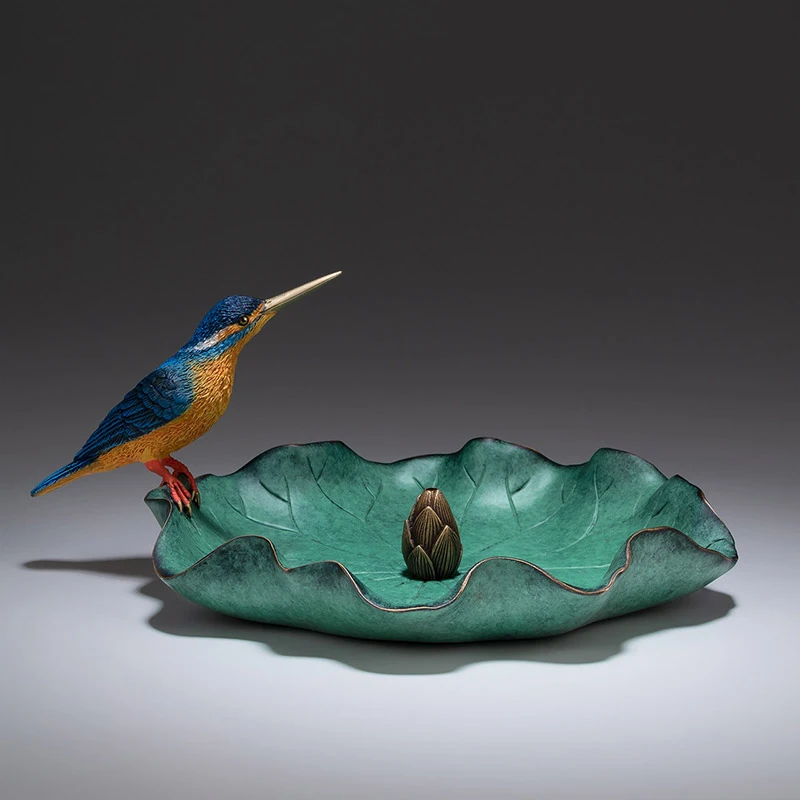 

Медная пластина, курильница, винтажная форма, металлический держатель для спирали от комаров, лотос, лист, благовония, палочки, птица, Incensario, ...