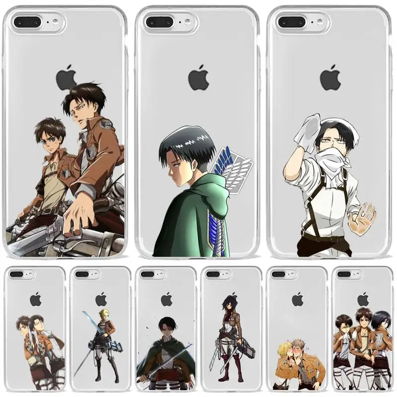

attack on titan Japan anime Phone Case Transparent soft For iphone 5 5s 5c se 6 6s 7 8 11 12 plus mini x xs xr pro max