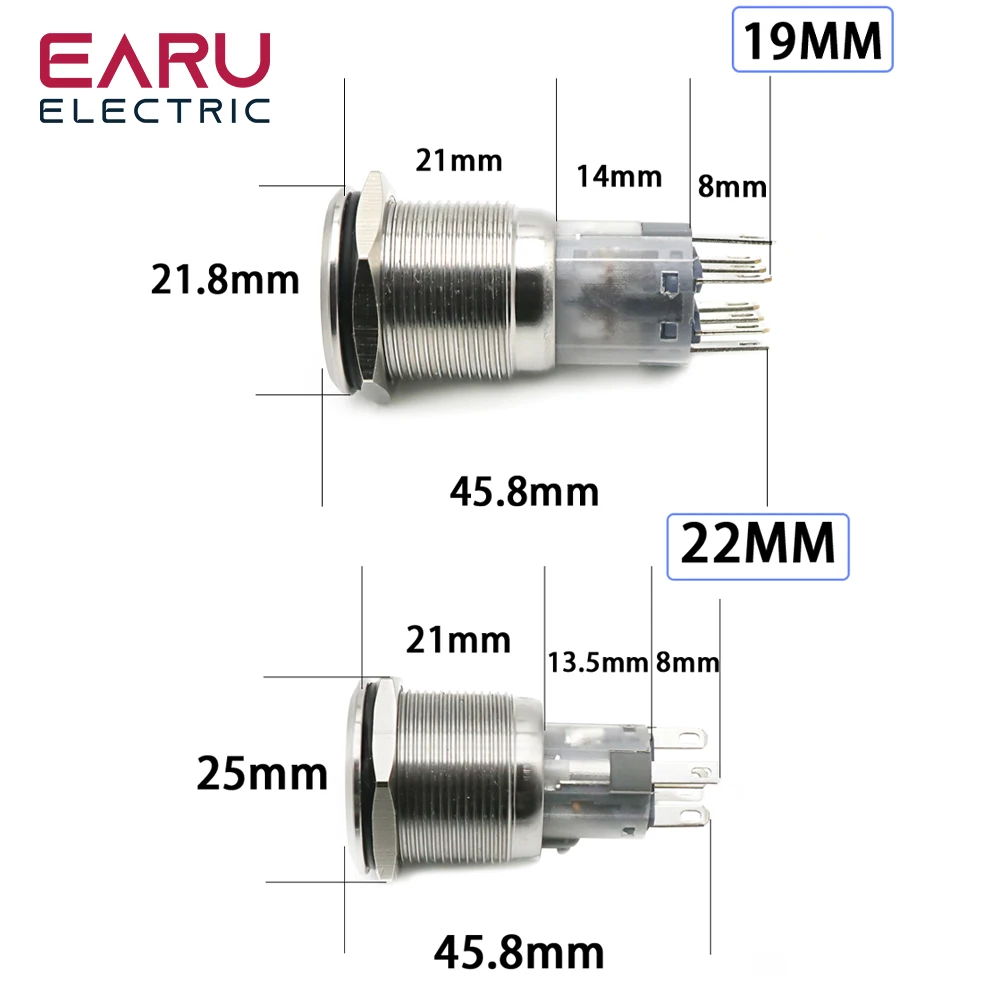 Самовозвращающийся мгновенный светодиодный светильник для фиксации 19 мм 22