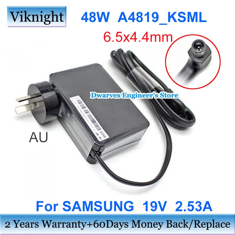 

AU Plug A4819_KSML 19V 2.53A 48W AC Adapter For SAMSUNG TH390S LC27JG52QQUXEN UH750 MONITOR Charger ODYSSEY G5 HW-K360 HW-K360