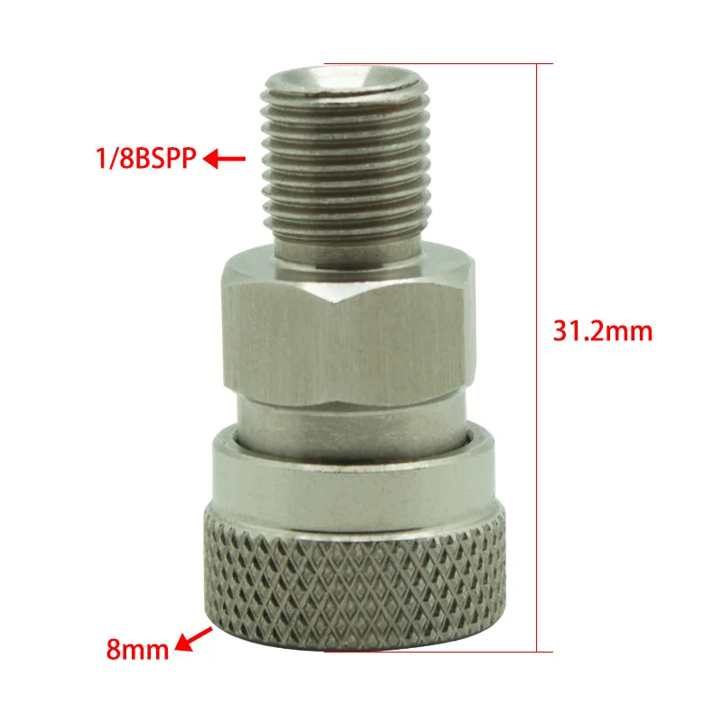 2 шт./лот 1/8BSP & 1/8NPT M10 * 1 шланг для зарядки Paintball PCP фитинг из нержавеющей стали с