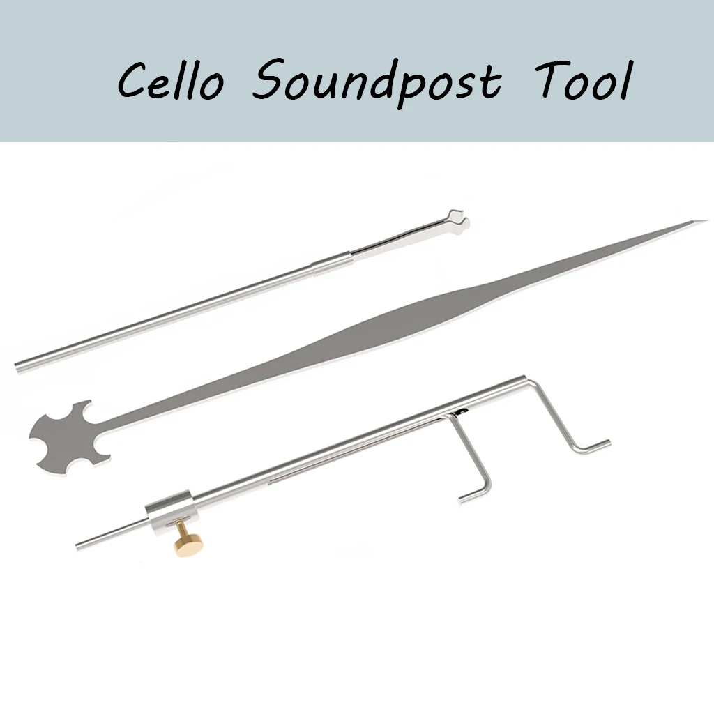 

1 Pack Cello Sound Post Setting Tool Soundpost Gauge Measurer & Retriever Clip & Setter Luthier Install Repair Kits
