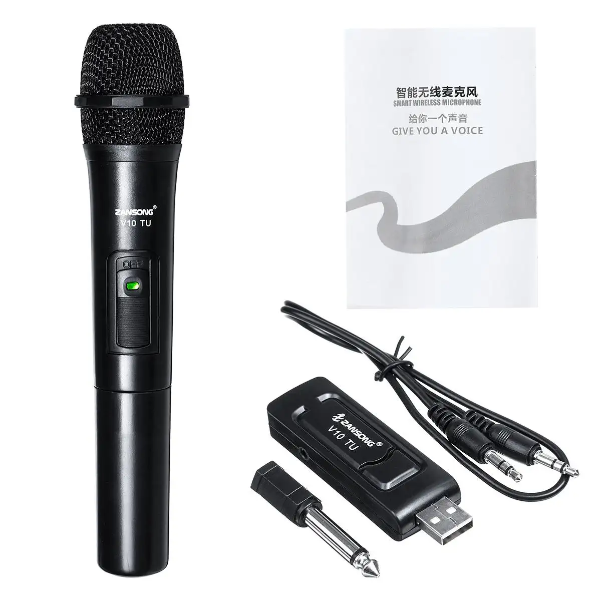 

NEW 1Set UHF USB 3.5mm 6.35mm Wireless Microphone Megaphone Handheld Mic with Receiver for Karaoke Speech Loudspeaker