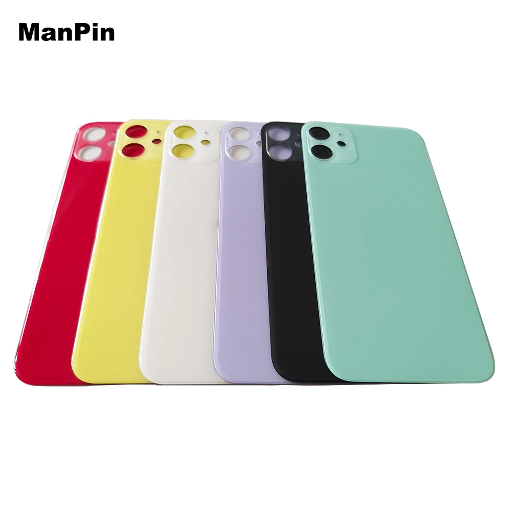 for iPhone 11 Back Cover Glass Housing Battery Door Lens Big Hole EU US Mobile Phone LCD OLE Screen Replace Repair Spare Parts
