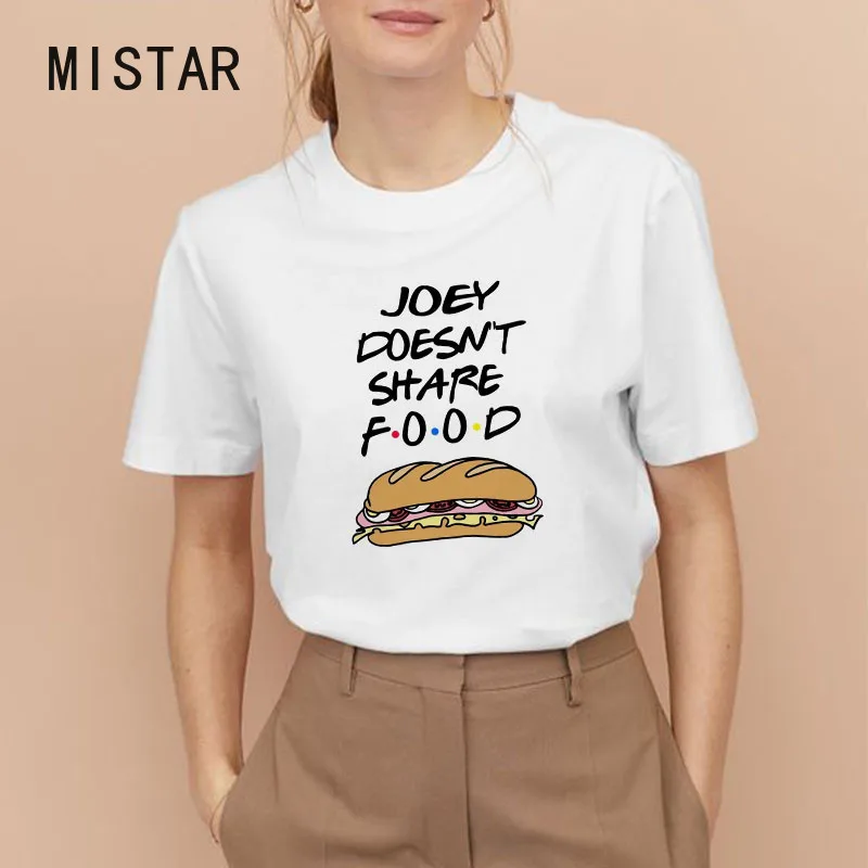 Женская футболка с надписью Friends TV Show JOEY DOESN'T SHARE FOOD thankst Fashion в стиле