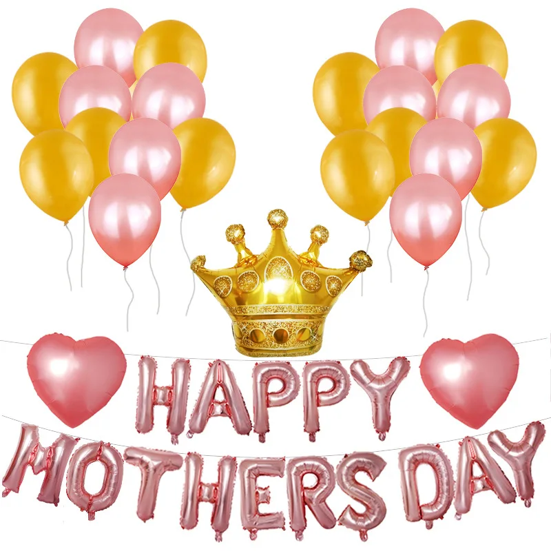 

Mother's Day Crown Letter Aluminum Foil Decorative Balloon Pomegranate Red Balloon