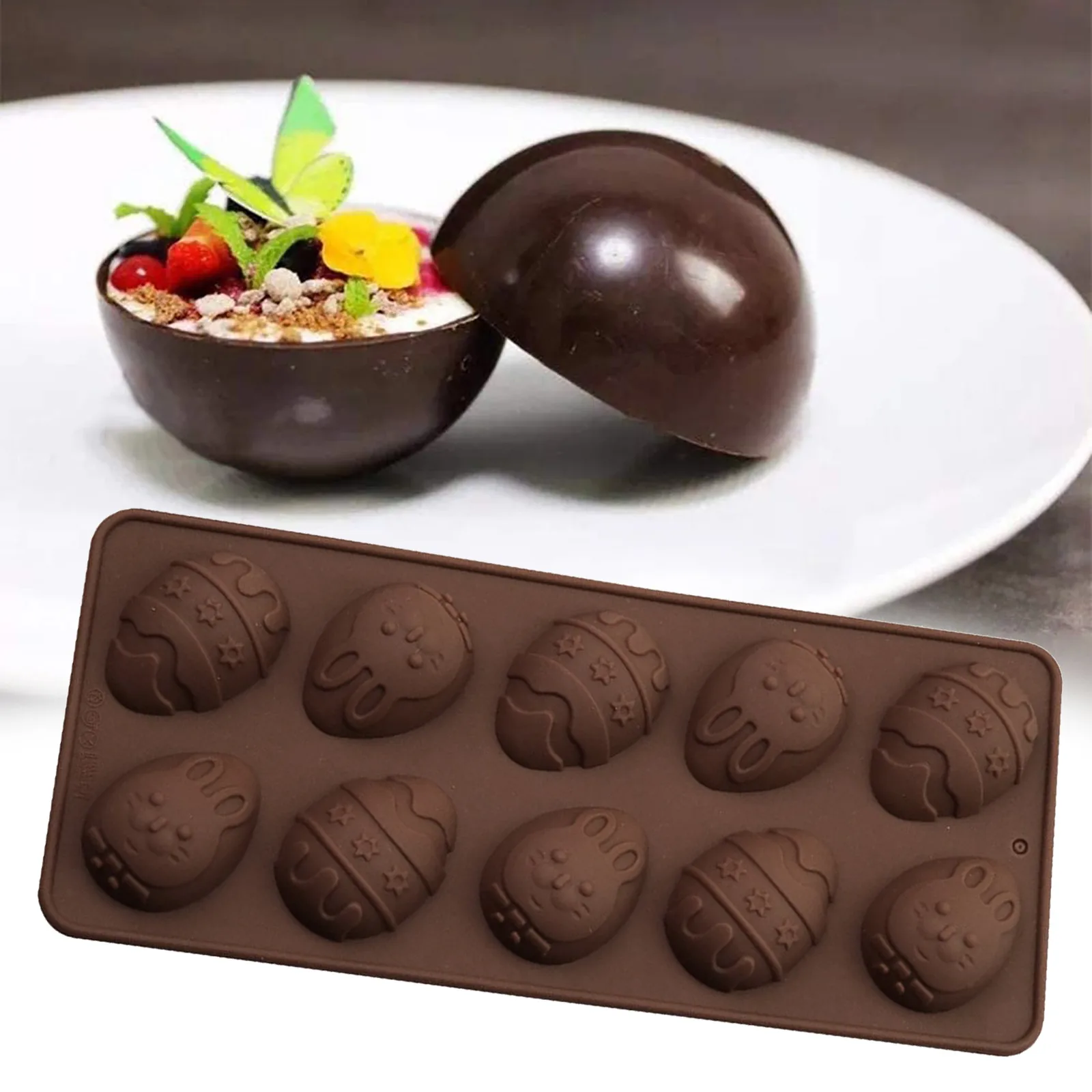 

Holes Silicone Chocolate Mold 3d Fondant Gummy Molds New Easter Eggs Soap Form Candy Bar Cake Decorating Moulds Baking Tools