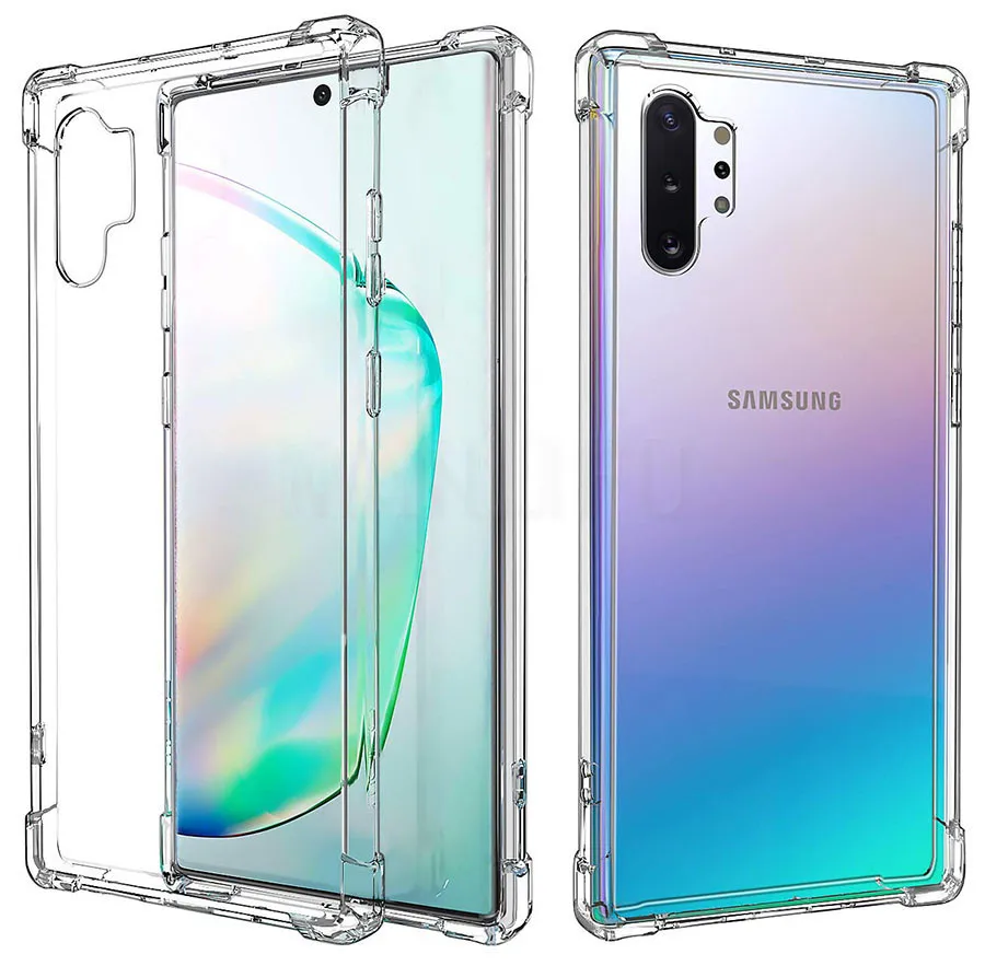 Мягкий ТПУ прозрачный чехол Fundas усиленный угловой TPU чехол для samsung Galaxy Note 10 Pro Plus/10+ 5G 6," Гидрогелевая пленка