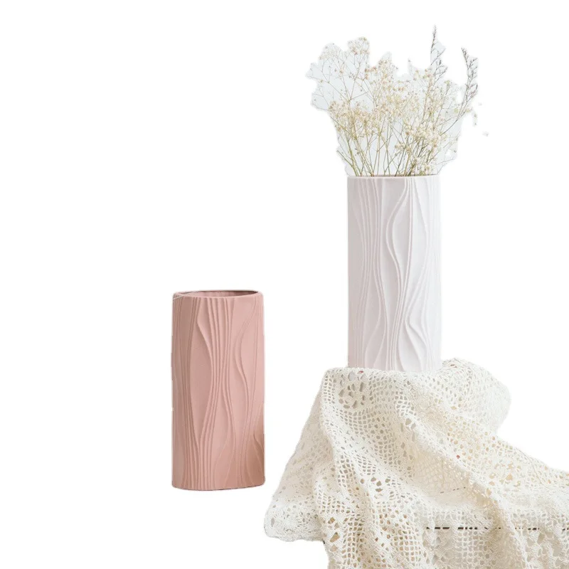 

Simple creative ceramic flower arrangement home holiday ornaments wave line flower arrangement vase gift customization