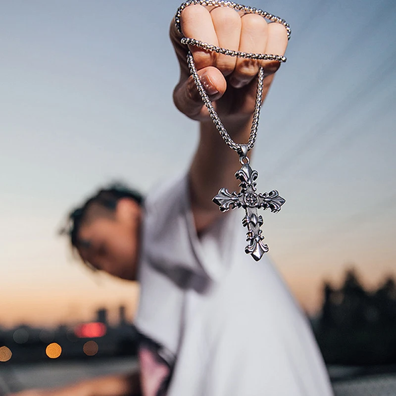 Титановая сталь панк хип хоп подвеска в виде звезды Мужская цепочка винтажное