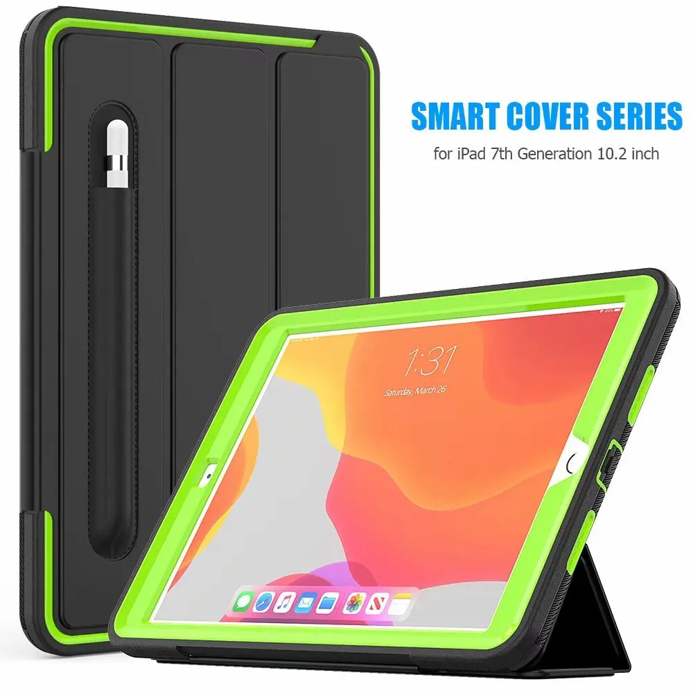Для Ipad 7 7th 10," A2200 A2198 A2197 чехол для сна Wakeup для Ipad 10,2 планшет противоударный защитный чехол с подставкой - Цвет: Зеленый