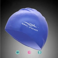mens womens silicone swimming cap waterproof color adult long hair sports high elastic adult swimming cap diving cap swim