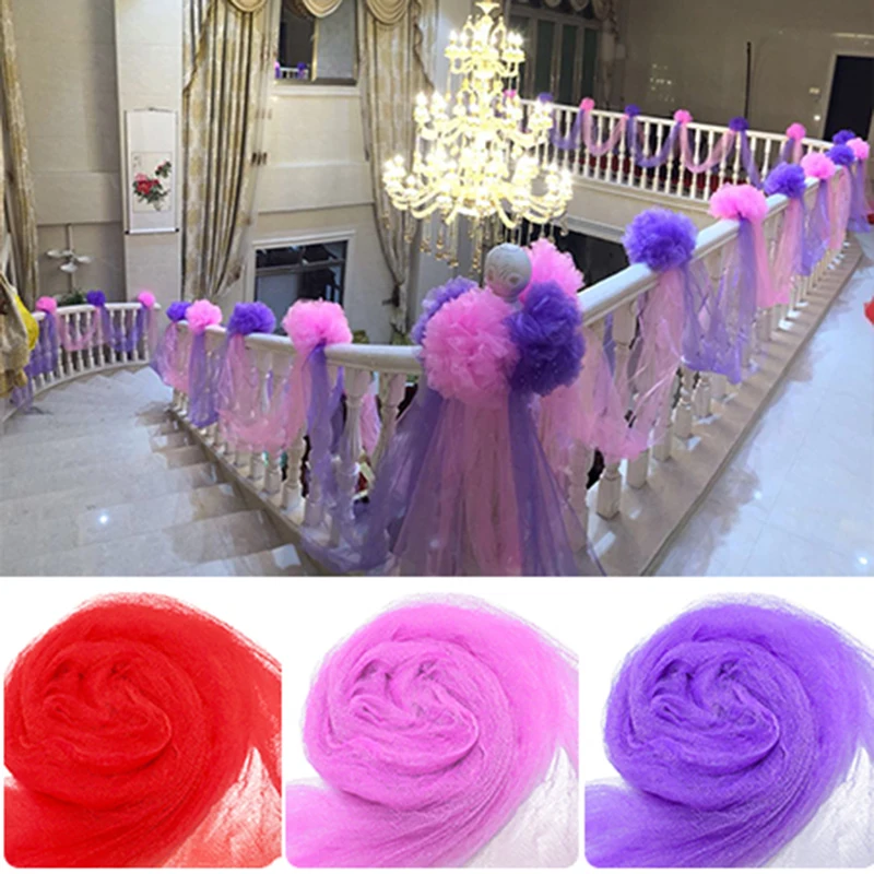 

9*1.5m Tulle Wedding Organza Roll Sheer Crystal Organza Tulle Roll Fabric for Birthday Party Backdrop Decor Baby Shower Supplies