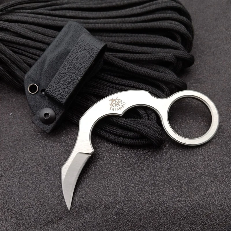 

Нож керамбит TRSKT D2 CS GO Counter Strike Claw, шейный нож с K-оболочкой, настоящая заточка, карманные ножи для кемпинга и охоты, Прямая поставка