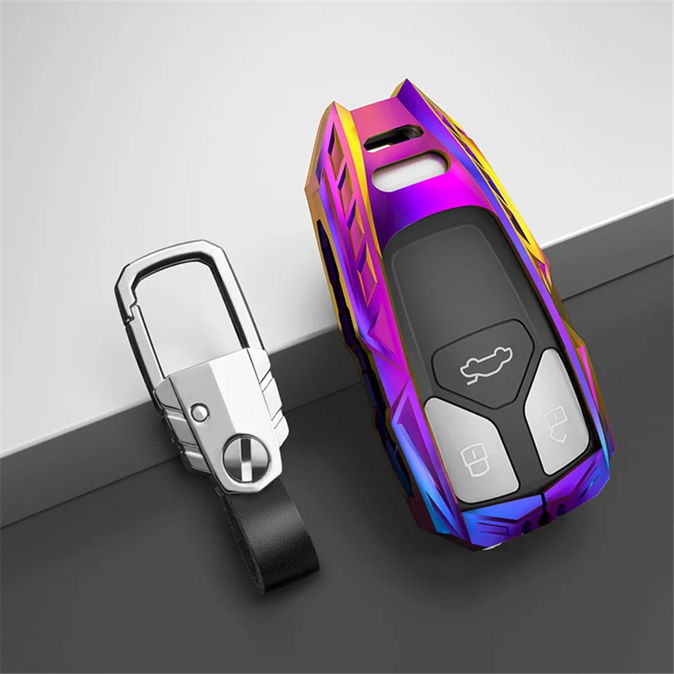 

Car key case is suitable for Audi A1 A3 8V A4 B9 A5 A6 C7 Q3 Q5 Q7 TT bracket shell auto protection case accessories key chain