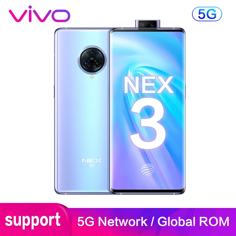 Оригинальный Vivo Nex 3 5G версия глобальная ПЗУ NFC 8 Гб 256 Смартфон 64MP + 13MP 6 89 &quot1080x2256 P