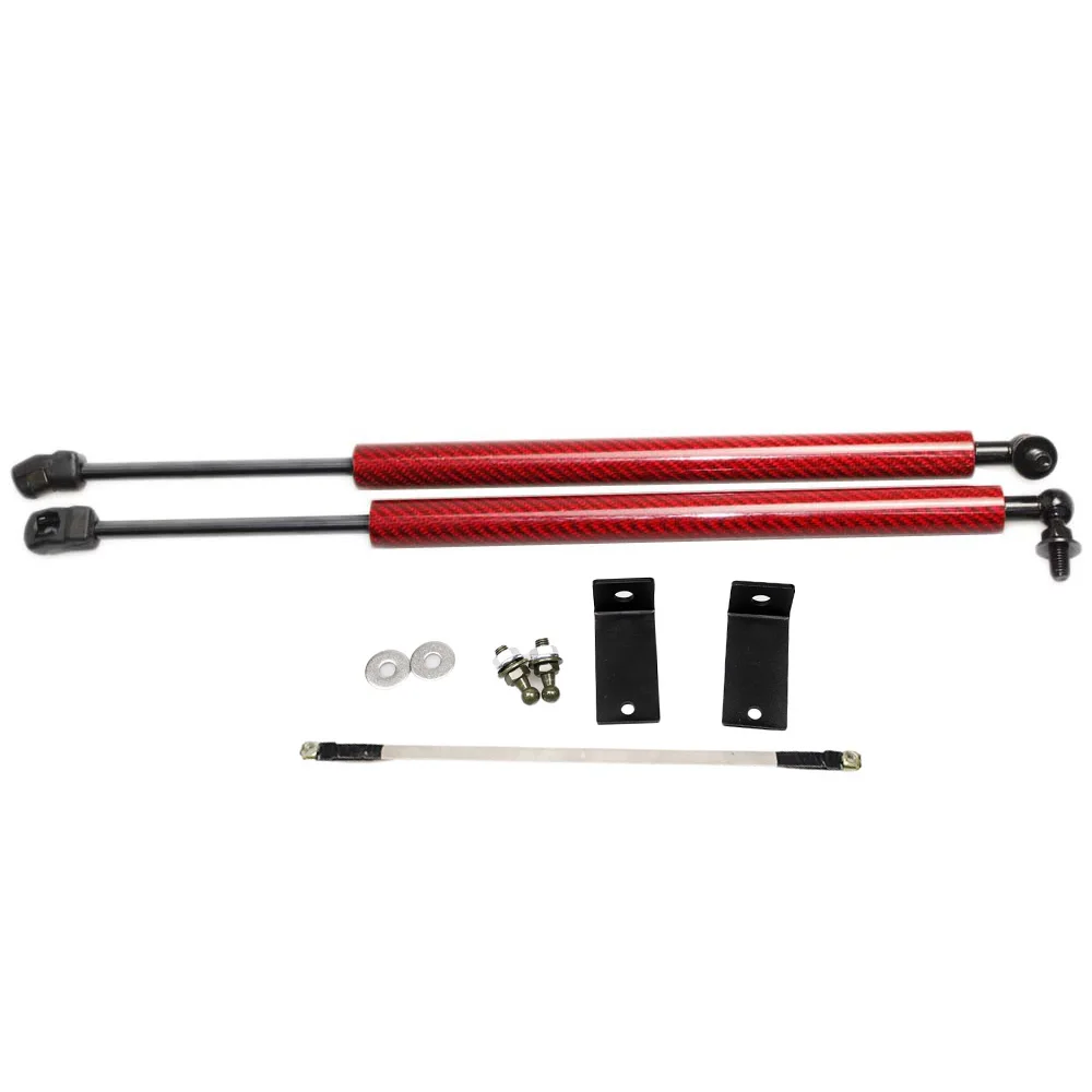 Red Carbon Fiber Углеродное волокно для- suzuki vitara Escudo LY серии 2 шт. газовые стойки подъем поддержка передний капот газовые пружины амортизаторы - Цвет: Red Carbon Fiber