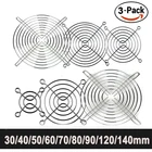 3 шт. серебристая металлическая решетка для защиты пальцев, защита вентилятора 30 мм 40 мм 50 мм 60 мм 70 мм 80 мм 90 мм 120 мм 135 мм 140 мм 150 мм 170 мм 200 мм