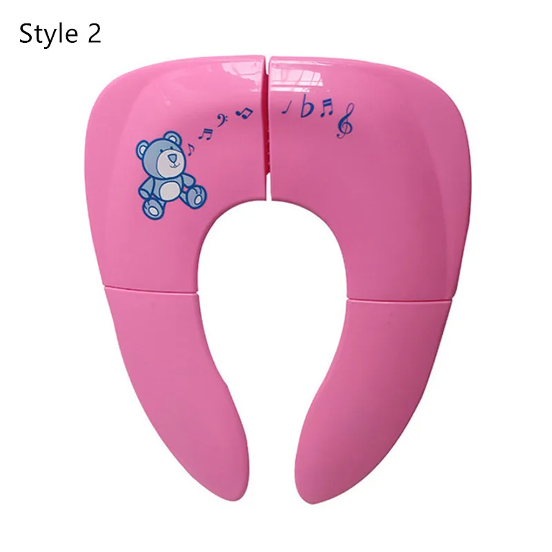 style 2-rosy bear Портативный детский дорожный горшок для сиденья детский складной Туалет обучающее сиденье Чехол для малыша моча помощник Подушка Детский горшок местный - Цвет: style 2-rosy bear