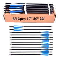 612pcs 17 20 22carbon shaft crossbow bolts arrows replaceable for outdoor archery hunting shooting arco recurvo
