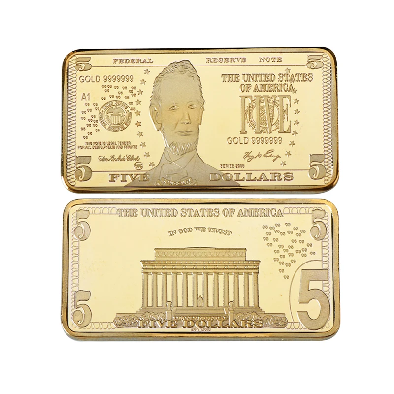 gold bar 2 WR 7 шт./лот долларов США ВЫЗОВ Золотой бар с монетницей Америка коллекционные монеты слиток Набор сувениры подарки дропшиппинг - Цвет: gold bar 2