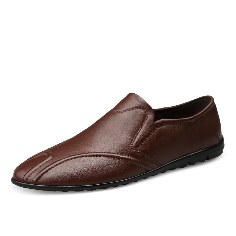

Men Casual Shoes Leather Peas Shoes Driving Flats Spring and Autumn Two-layer Leather 38-44 Business Sneakers Man Formal Dress *