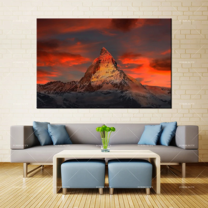 Forbeauty Картина на холсте настенная живопись matterhorn_mountain_alps_швейцария печать спреем