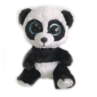 15cm ty beanie boos big eyes blue eyed black white panda plushie cute stuffed animal toys super soft bedside doll child gift