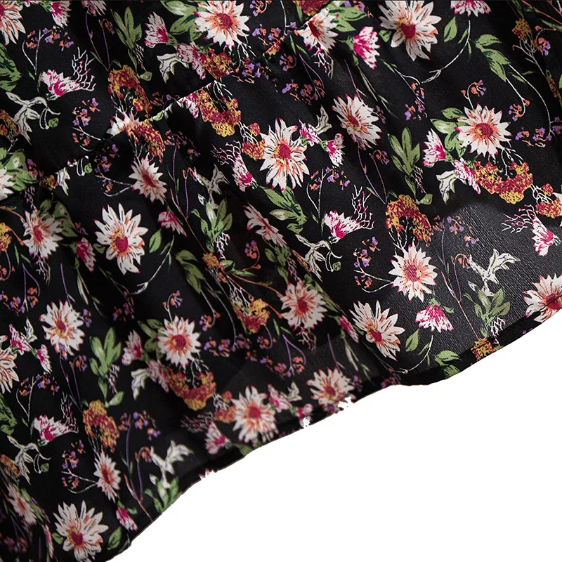 

Summer Women's Spaghetti Stap Dresses 2020 New Casual V Neck Elastic Waist Plus Size Floral Printed Dress for Women Freeshipping